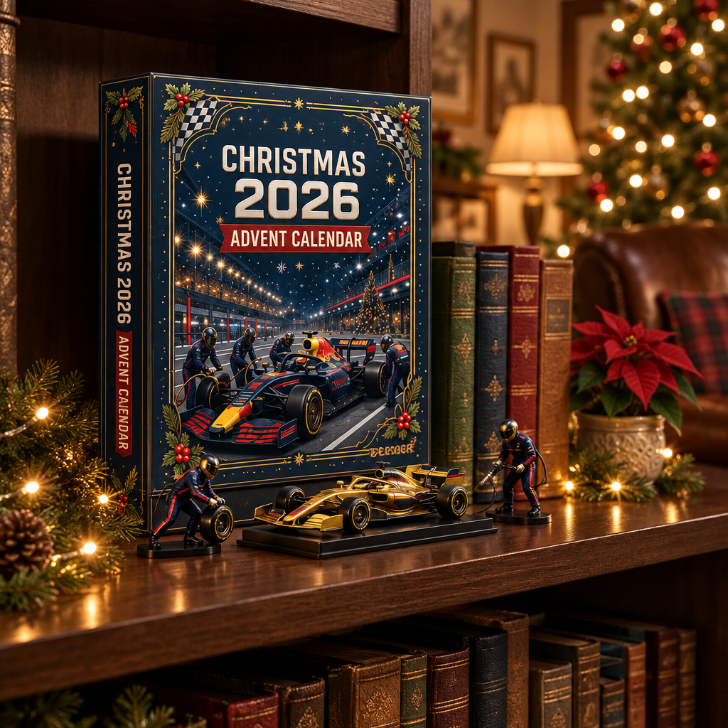 Calendrier de l'Avent Racing devant le sapin