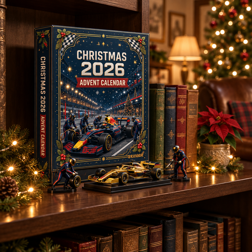 Calendrier de l'Avent Racing devant le sapin